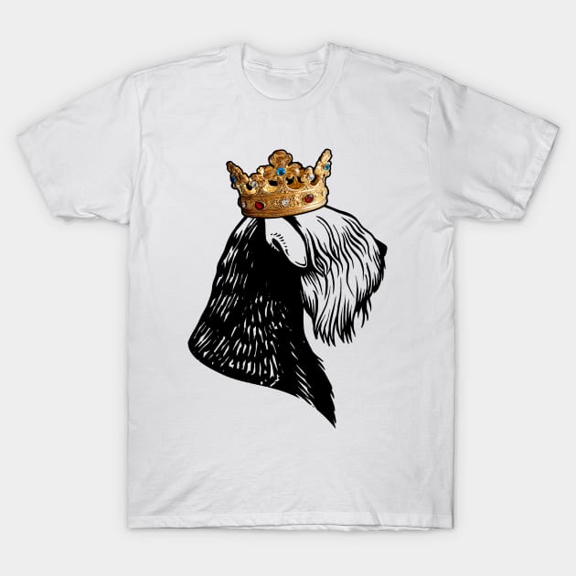 Black Russian Terrier Dog King Queen Wearing Crown T-Shirt by millersye